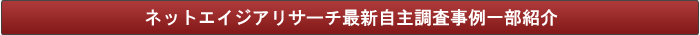 ネットエイジアリサーチ最新自主調査事例一部紹介